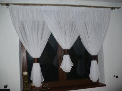 Decoratieve vitrage met plooiband Model F06